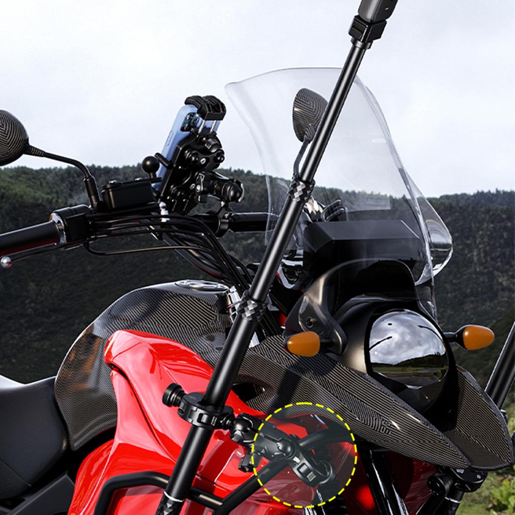 Adjustable Motorcycle Handlebar Clamp Pipe Action Cameras Extendable Selfie Stick Capture Your Outdoor Experiences