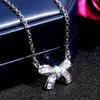 1Pc Fashionable, Inlaid with Synthetic Zircon, Bow Necklace, Fashionable and Versatile