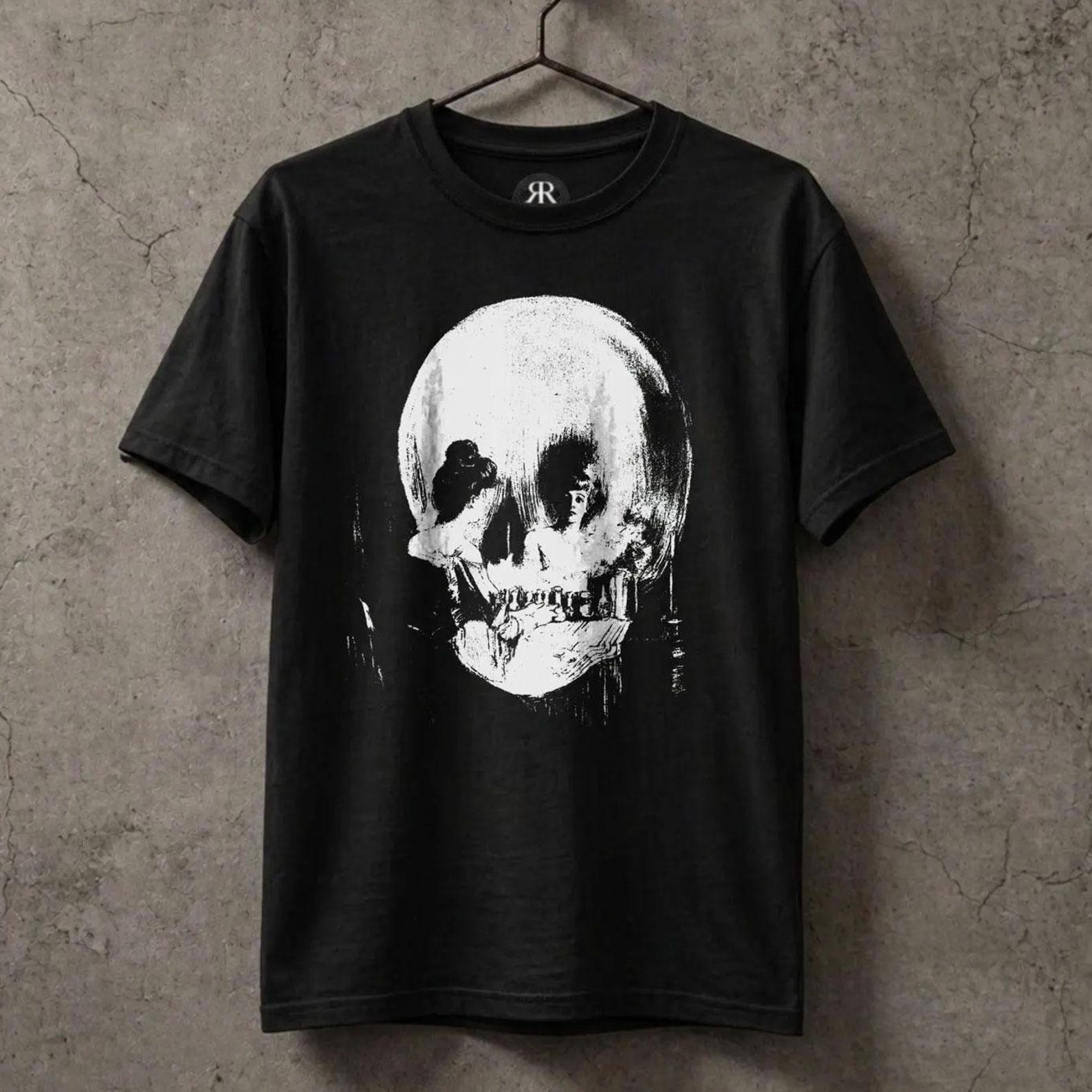 All Is Vanity Shirt, Memento Mori Skull, Vanitas Art by Charles Allan Gilbert 4XL