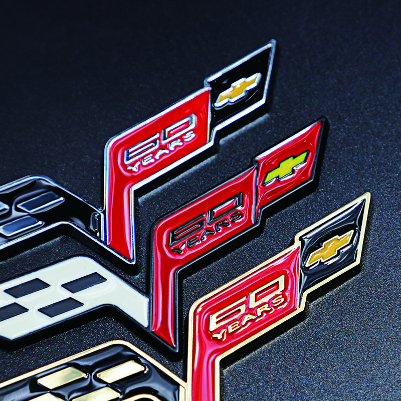 Kcwx2 Car Corvette 60th Anniversary Emblem Sticker Accessories For Chevrolet Cruze Sonic Trax Camaro Captiva Equinox Z71 Aveo Spark SS