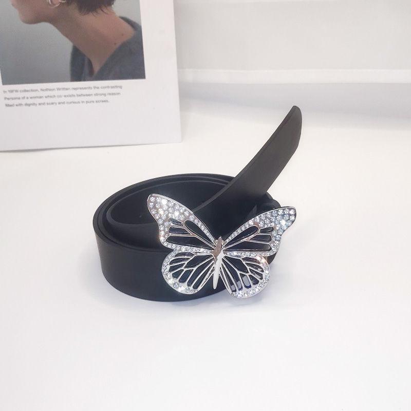 Inlaid Rhinestone Gorgeous Metal Butterfly Buckle Waist Belt For A Vintage Look Inspired