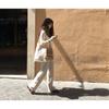 South Korea Ins Style Official Website Similar Thin Cotton Grey Cloth Bag All-matching Casual Abstract Printed Shoulder Environmentally Friendly