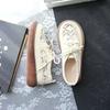 Retro forest style mesh sneakers woman casual lace up flats 3cm thick bottom cut-outs knitting loafers round toe hollow out shoe