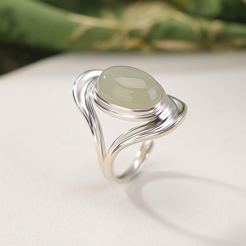 Adjustable Open Ring Women Men Vintage Hollow Oval Geometric Statement Jewelry Copper Plated