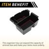REPAIROCK Center Console Organizer Tray Armrest Storage Box Insert Tray Plastic Black Red for Jeep Wrangler JL JLU 2018-2022