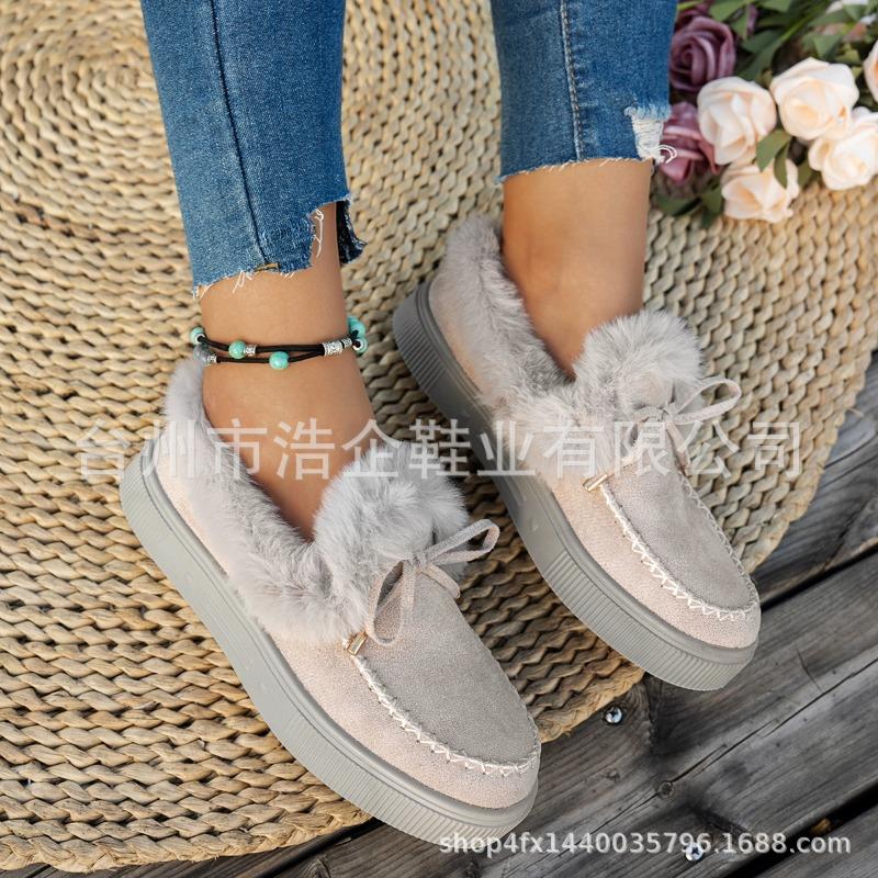 High-quality assembly line batch non-cold sticky shoes fleece thickened warm cotton shoes women's shoes snow beanie shoes