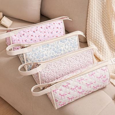 New Quilting Cotton Hair Dryer Storage Bag with Handle Dustproof Curler Storage Bag Large Capacity Soft Carrying Case for Travel