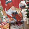 Dwarf Snowflake Christmas Tree Gift Cat Squirrel Red Sheer Curtains Room Decoration Window Curtains Kitchen Tulle Voile Curtains