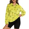 Women's Stand Collar Pullover Long Sleeve Top Christmas Print Sports Top