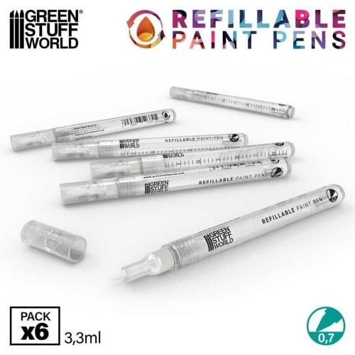 Green Staff World GSWD-12875 Refill Paint Pens, 0.7mm, 6-Pack, Hobby Tool