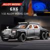1/32 Rolls-Royce Phantom 6X6 Alloy Car Model Diecasts Metal Toy Off-road Vehicles Model Sound and Light Kids Gifts