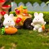 Cute Bunny Miniature Figurines Resin Rabbit Toys Rabbit Micro Ornaments  Living Room