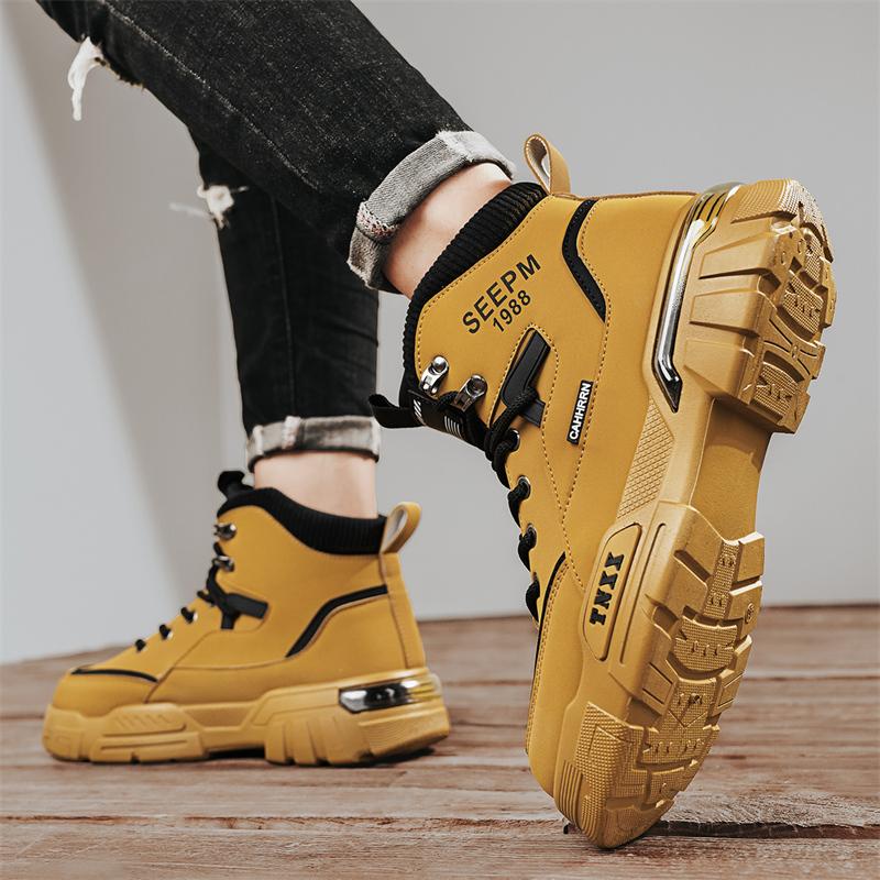 Fashion CYYTL Mens Boots Ankle Casual Shoes Leather Cowboy Combat Tactical Winter Motorcycle Chelsea Work Outdoor Hiking Designer Luxury