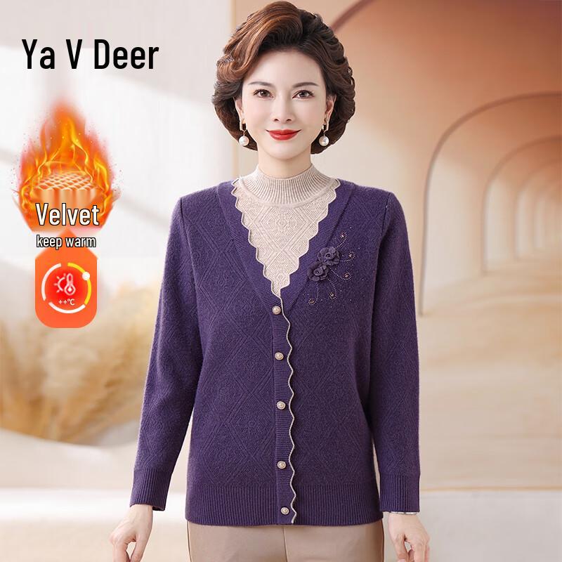 

Yalu Women s Autumn/Winter Plus Velvet Warm Sweater 2XL