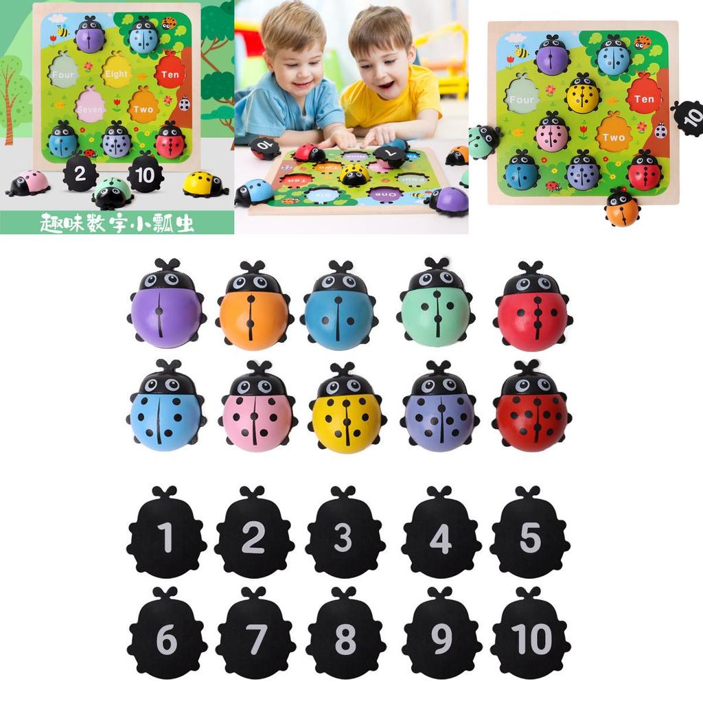 Wooden Number Ladybug Toy For Kids Educational Learning And Cognitive Development