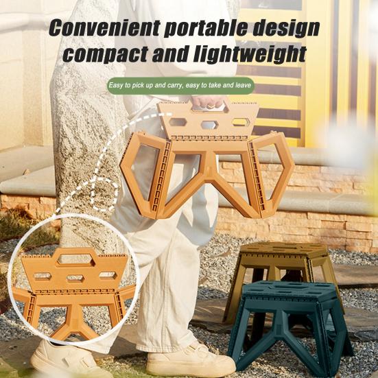 Portable Folding Stool Lightweight Heavy Duty Plastic Multi-function Outdoor Camping Backpacking Beach Picnic Fishing Collapsible Chair Seat