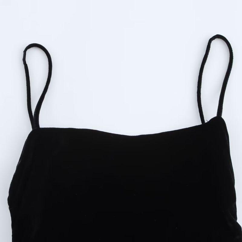 Kaslead New Arrival Women's Clothing Fashion Style Fashion Velvet Ruched Midi Skirt Dress 9196070