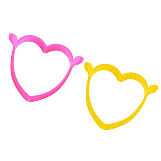 Creative Round Heart Kitchen Silicone Egg Frier Fried Oven Poach Mould Tool