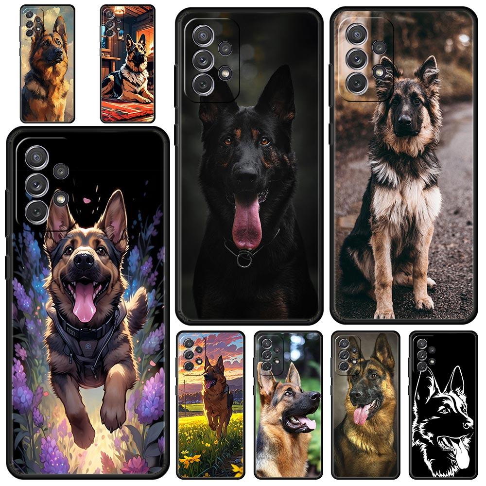 Phone Case For Samsung A17 A15 A13 A51 A71 A41 A31 A21S A07 A05 A35 A55 A23 A25 A33 A53 A73 5G Cover Beauty German Shepherd Dog