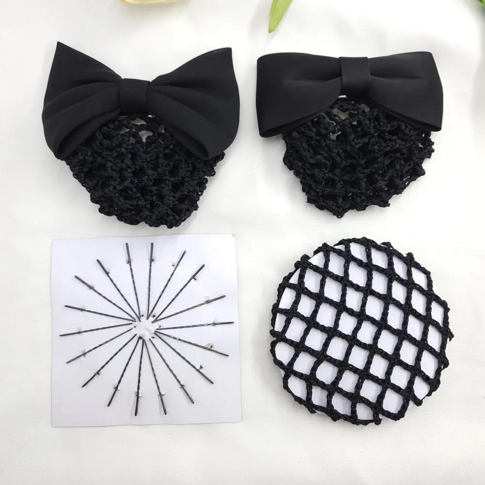 Ribbon Nurse Flight Attendant Interview Updo Hair Hair Net Bobby Pin All-in-One Set