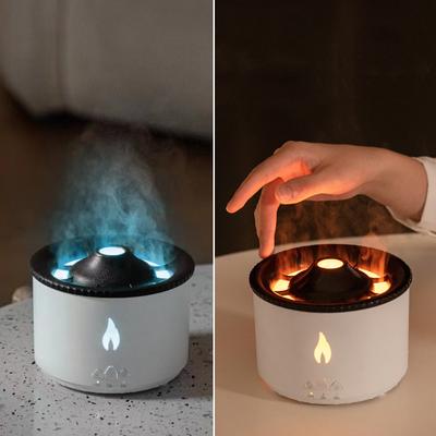 Volcanic Flame Ultrasonic Air Humidifier Essential Oil Aroma Diffuser For Home Room Fragrance Jellyfish Mist Smoking Steamers