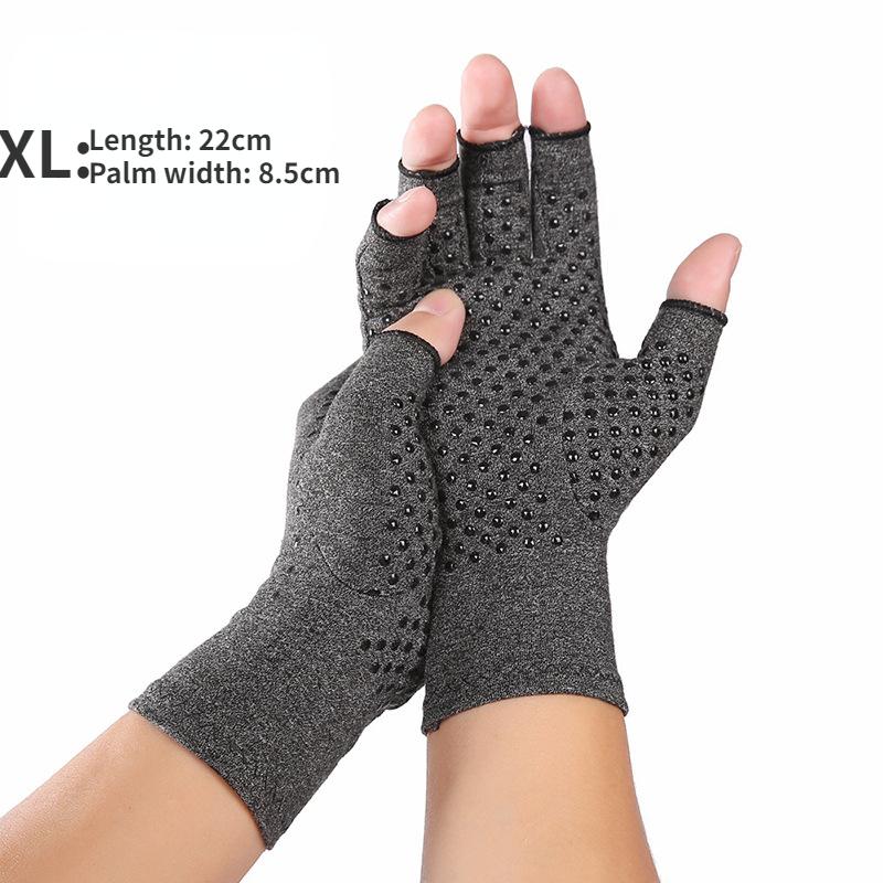 

Перчатки с давлением на половину пальца для езды на открытом воздухе, перчатки для ухода за суставами, перчатки для велосипедного спорта и фитнеса XL серый
