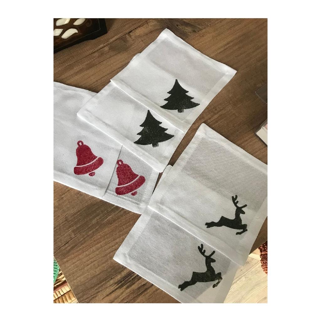 New Year's Pattern Printed Set Of 6 Coasters