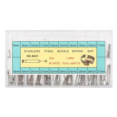 20 tamaños 1.2mm Pasador de Resorte para Correa de Reloj Herramienta Accesorio para Reparación de Relojes