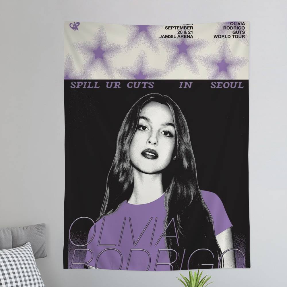 

Singer OOlivia RRodrigo DIY Wall Tapestry Hanging Tarot Hippie Wall Rugs Dorm INS Home Decor 74x94cm(29x37in)