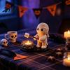 Halloween Party Table Decoration Campfire Tealight Holder, Mummy Ghost Scarecrow Resin Healing Aromatherapy Candle Holder Stand for Desk, Fall Harvest