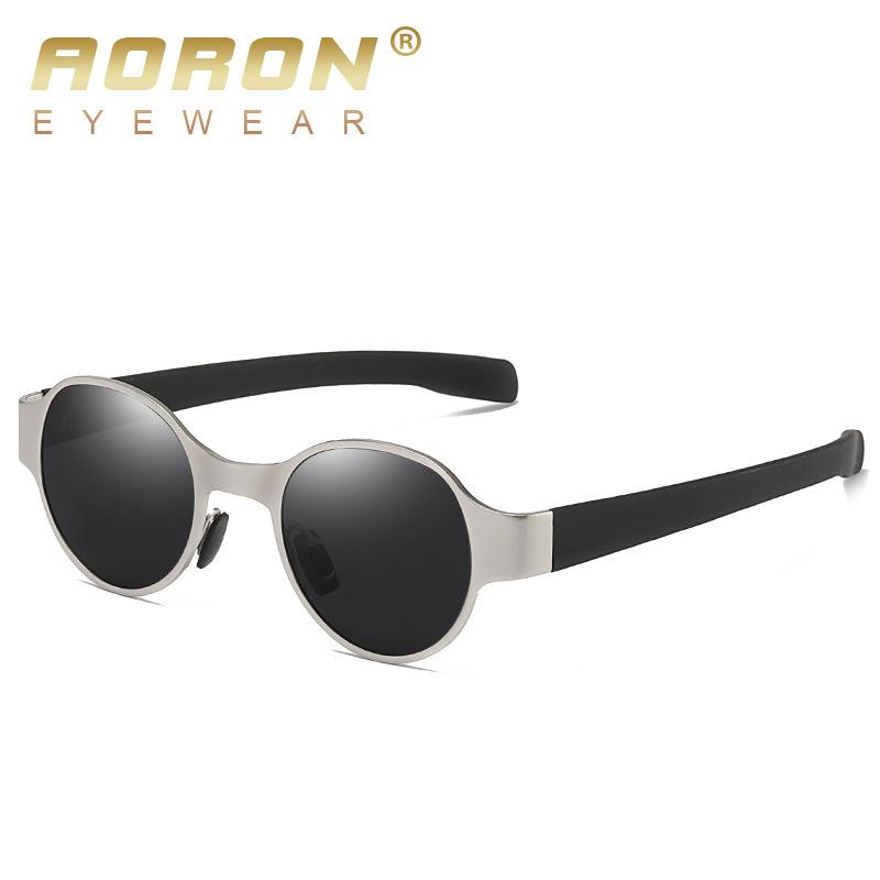 Ochelari de soare polarizați cu cadru rotund vintage AORON Design punk Accesorii de exterior Anti-orbire UV400 Ochelari de pescuit pentru conducere