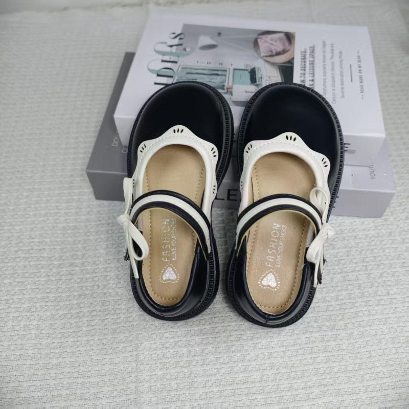 2026 Spring Soft Sole Princess Loafers for Girls 25 чёрный