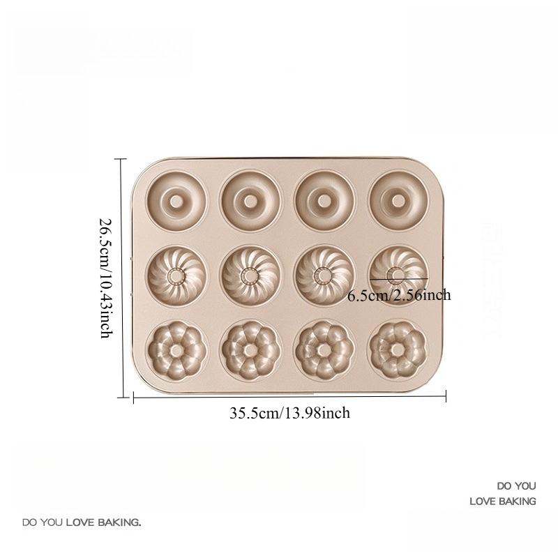 1PC non-stick 12 even donut mold mini cup small cake baking tool household baking pan oven plum blossom mold