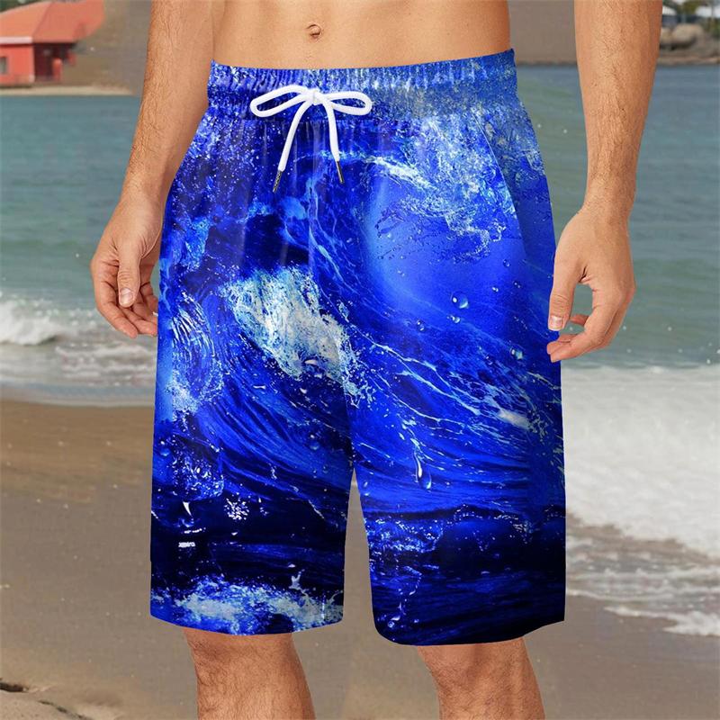 Summer Men's 3D Printed Beach Pants Fashion Versatile Trend Breathable Casual Vacation Style
