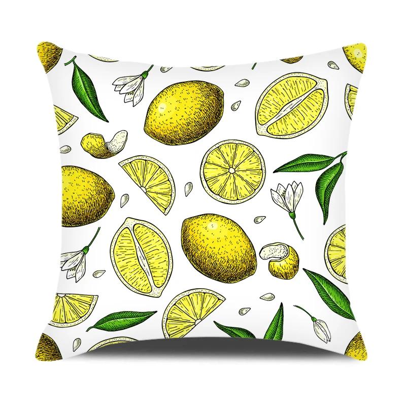 Summer Home Decor Pillow Cover 18x18 Inches Cartoon Fruits Printed Pillowcase Sofa Chair Seat Decorative Pillows Cushion Covers