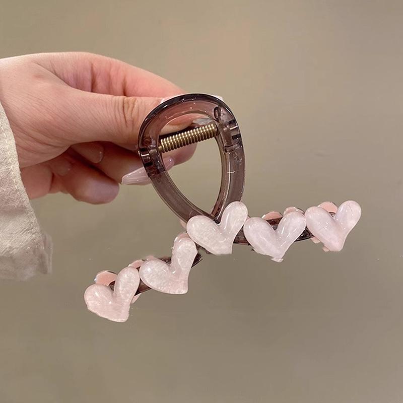 Elegant Jelly Hjerte Hårklype Akryl Sklisikker Sterk Hai Hårklemme For Kvinner Jenter Sommer Hodeplagg Tilbehør