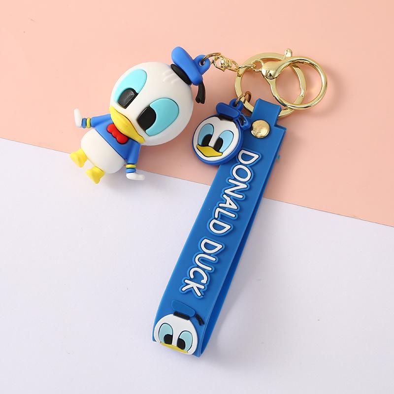 Creative Mickey Mouse 3D Cute Doll Keychain - Soft Rubber Pendant for Car, Backpack, or Bag.