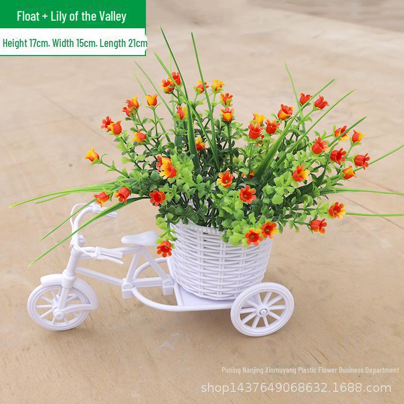 ოთახის ხელოვნური ყვავილების ნაკრები: პატარა ქოთნის ორნამენტები სახლისა და მანქანის დეკორაციისთვის