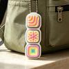 Keychain Pendant Colorful Macaron Buttons Key Chain with Hanging Chain Compact Portable Fidget