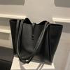 Large Capacity PU Leather Shoulder Bag Simple Casual New Design Tote Bag Retro Underarm Bag  Girls