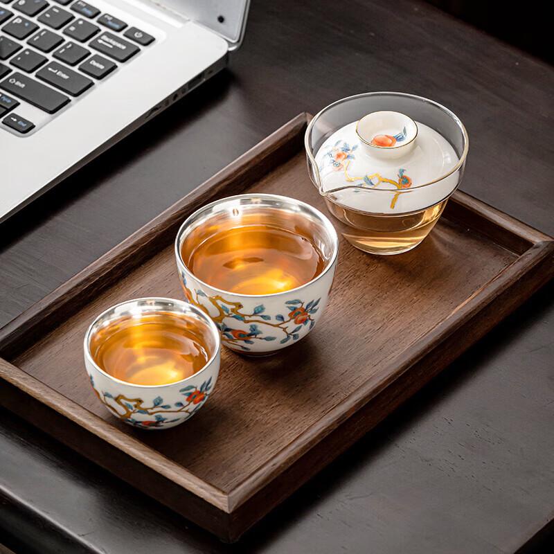 

Auspicious Persimmon Ceramic Portable Kung Fu Tea Set