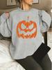 European and American Halloween Pumpkin Plus Size Long-Sleeve Crew Neck Sweatshirt