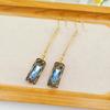 High-End Retro Emerald Crystal Tassel Earrings for Women