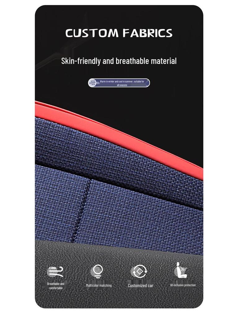 Breathable Linen Seat Cover for GAC AION Y - Full Surround Car Cushion