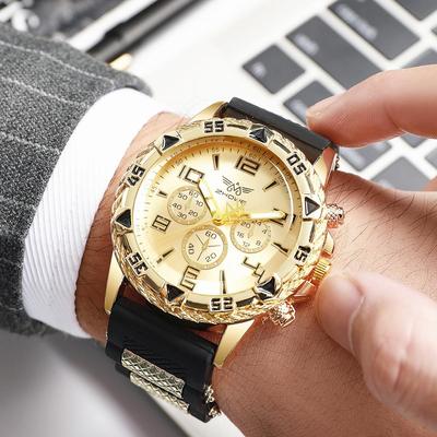 Men's Fashion Quartz Watch with Silicone Strap - Trendy Casual Wristwatch