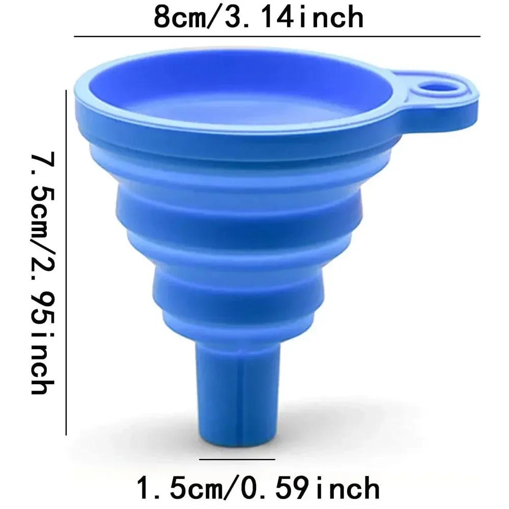Collapsible Silicone Car Engine Funnel for Cars and Motorcycles Engine Oil Liquid Diesel Gasoline Car Oil Filling Accessories