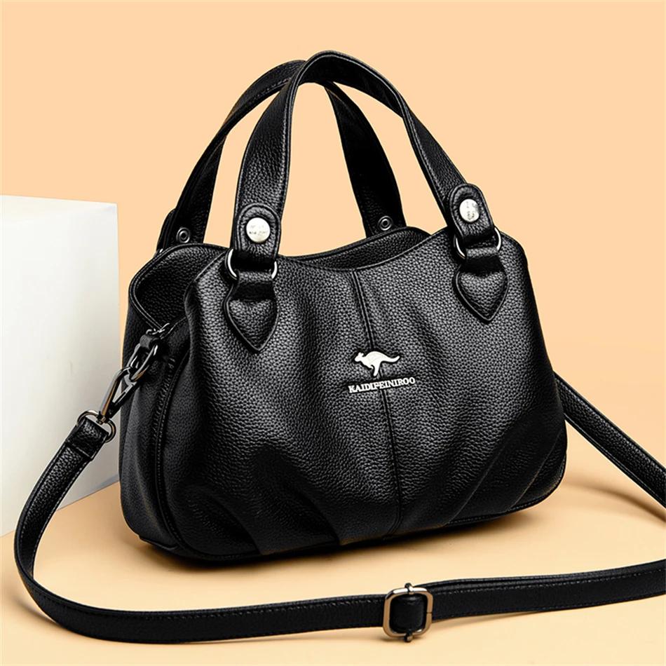 3 Layers Large Capacity Ladies Handbags PU Leather Messenger Sac Designer High Quality Shoulder Crossbody Shopper Bag