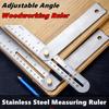 2pcs Woodworking Measuring Ruler Stainless Steel Gauge Carpentry Tool Woodworking Ruler for Carpenters Craftsmen Homeowners Home