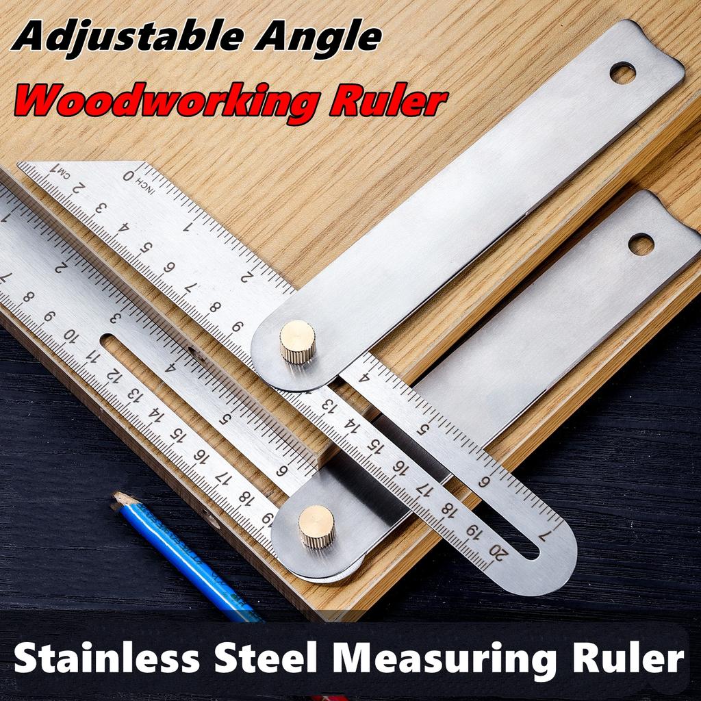 2pcs Woodworking Measuring Ruler Stainless Steel Gauge Carpentry Tool Woodworking Ruler for Carpenters Craftsmen Homeowners Home