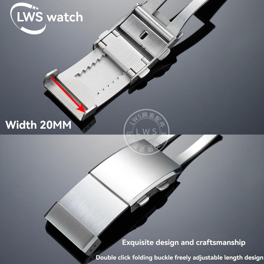 For Mido Leader M026 Silicon Strap Stainless Steel Folding Buckle Fine Adjustment Pulling Tooth Extension Buckle Clasp 20mm